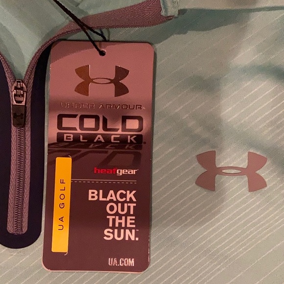 NWT UA Under Armour Golf Cold Black Polo XL zip - Picture 3 of 7